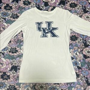White Long Sleeve Shirt with UK Logo